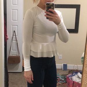 White peplum top